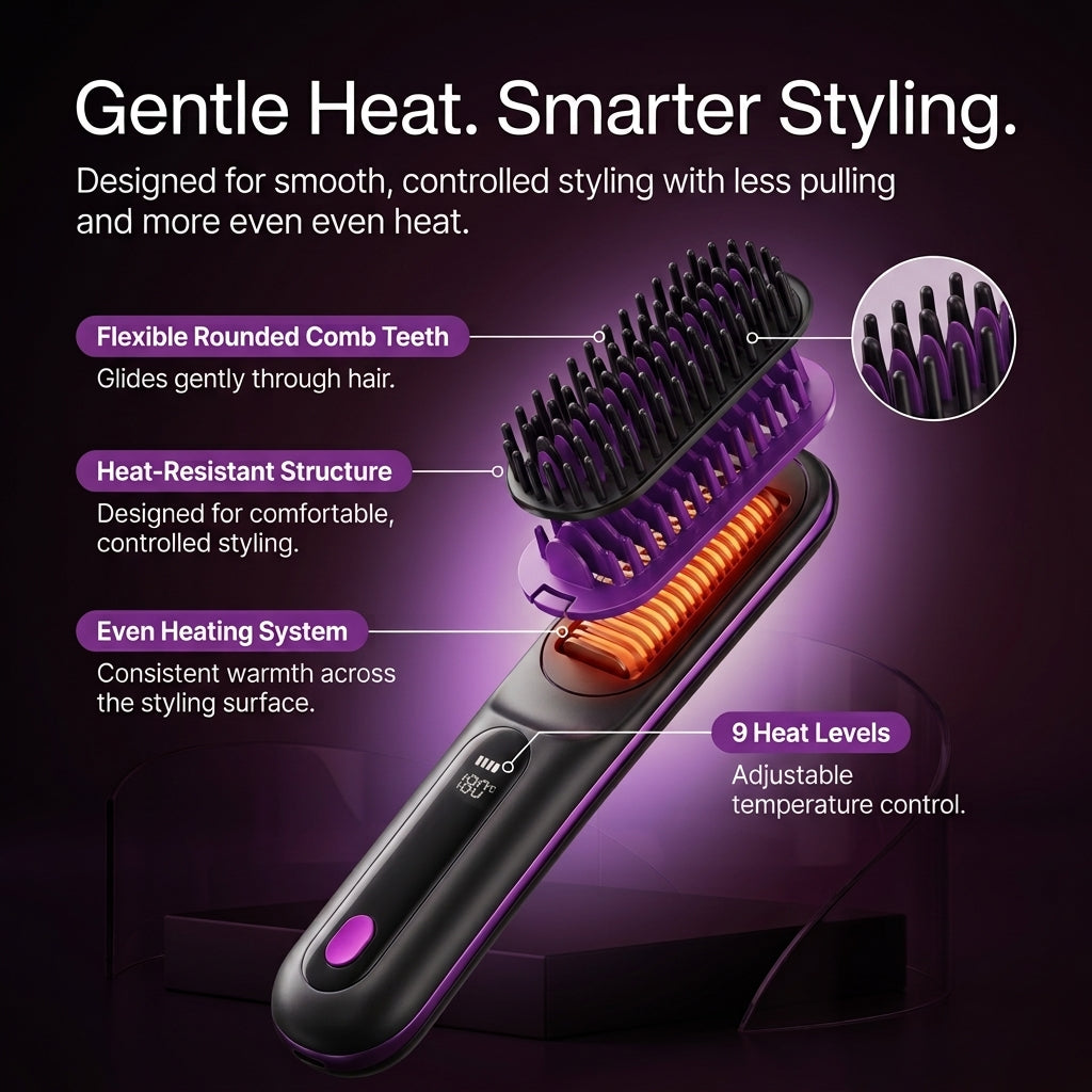 Cordless Ionic Hair Straightening & Styling Brush