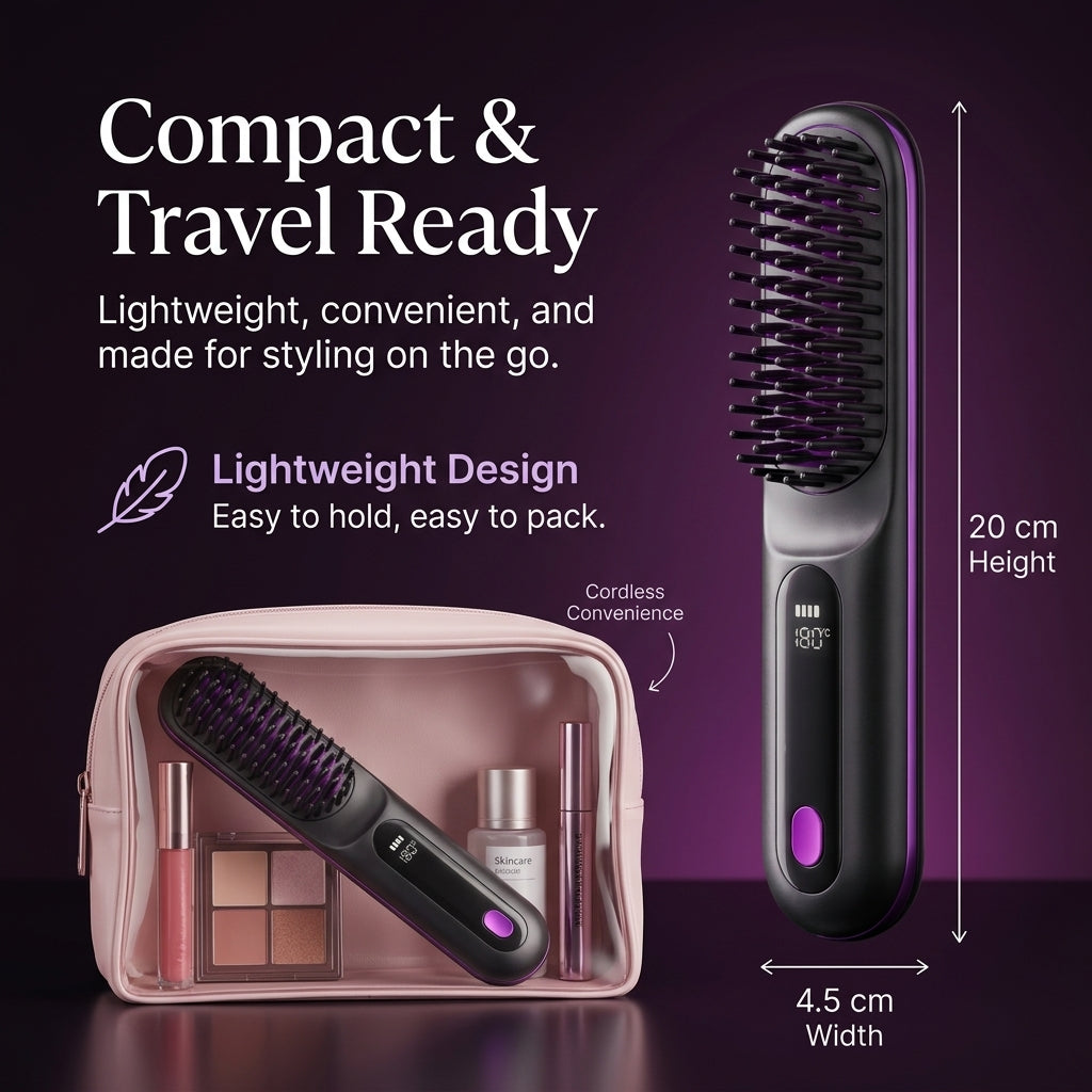 Cordless Ionic Hair Straightening & Styling Brush
