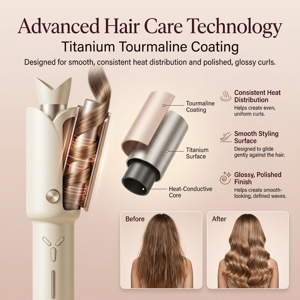 Automatic Wireless Curling Iron with 32mm Barrel