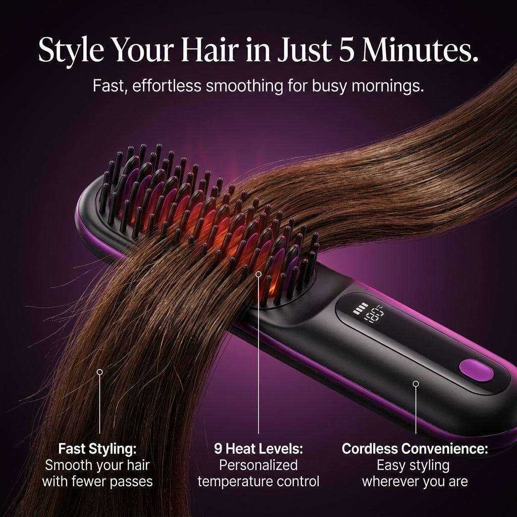 Cordless Ionic Hair Straightening & Styling Brush
