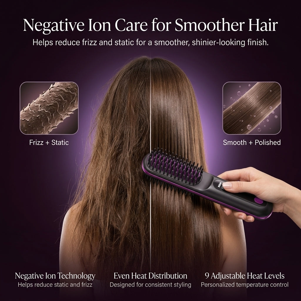 Cordless Ionic Hair Straightening & Styling Brush