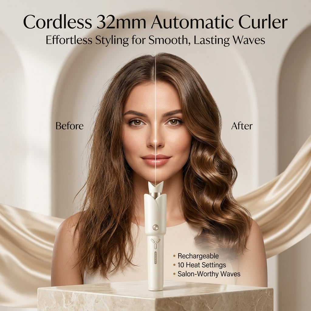 Automatic Wireless Curling Iron with 32mm Barrel