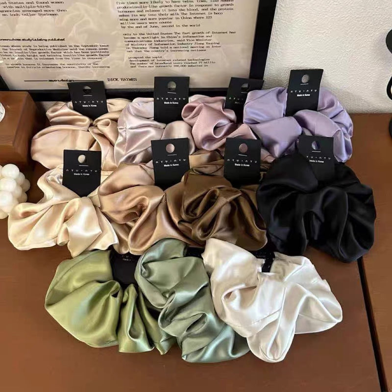 Vintage Large Satin Scrunchie Hair Tie