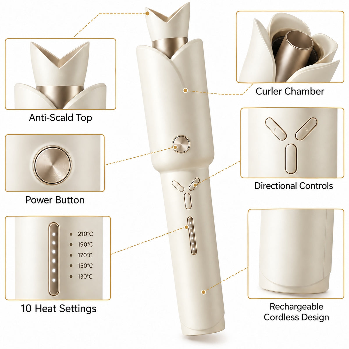Automatic Wireless Curling Iron with 32mm Barrel